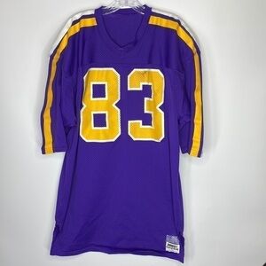 Vintage Medalist Sand-Knit Purple Yellow 80's #83 Football Jersey Size 48